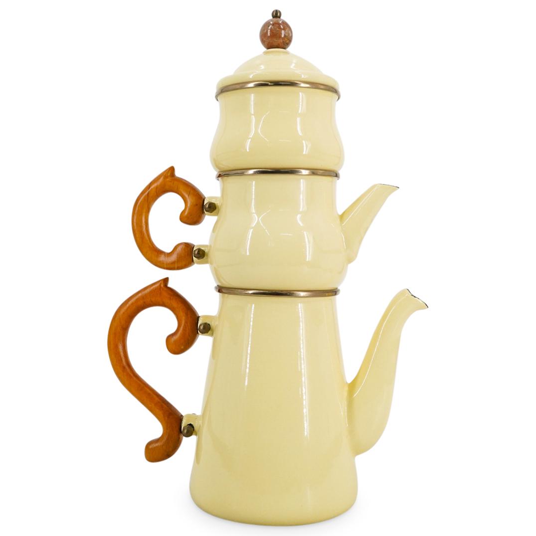 (4 Pc) MacKenzie Childs Enamelware Stacked Tea Set (1 of 14)