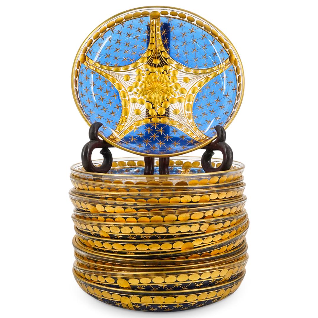 (14Pc) Casa Welsch Joyeria Lima Gilt Crystal Dish Set (1 of 14)