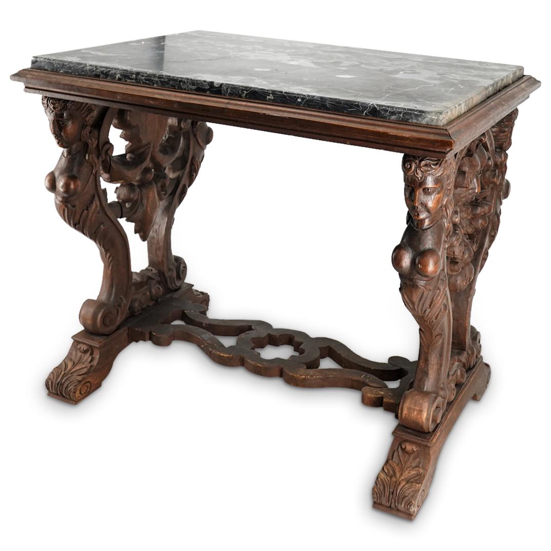 Antique Italian Carved Trestle Table (1 of 9)