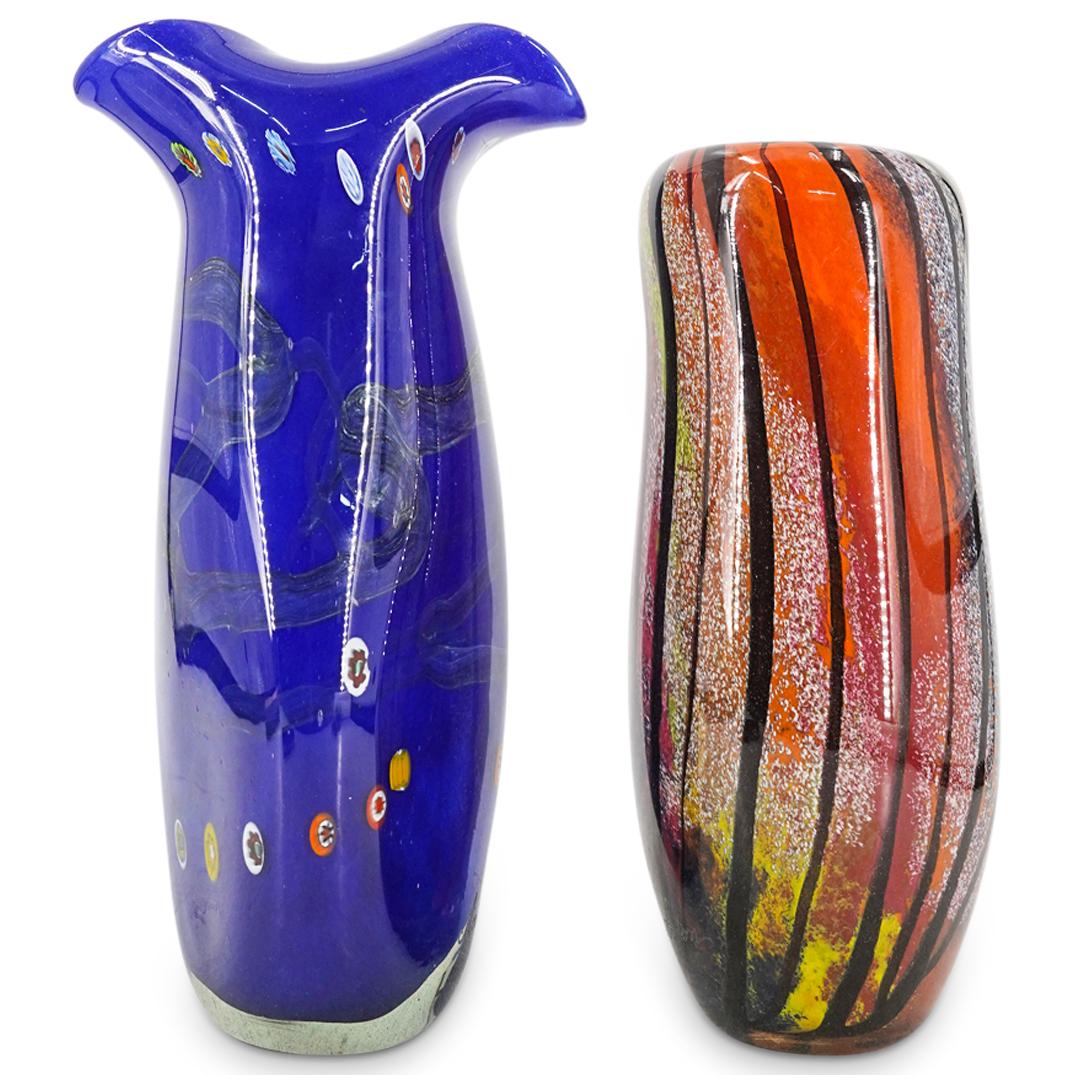 (2Pc) Anton Signed Art Glass Vases (1 of 13)