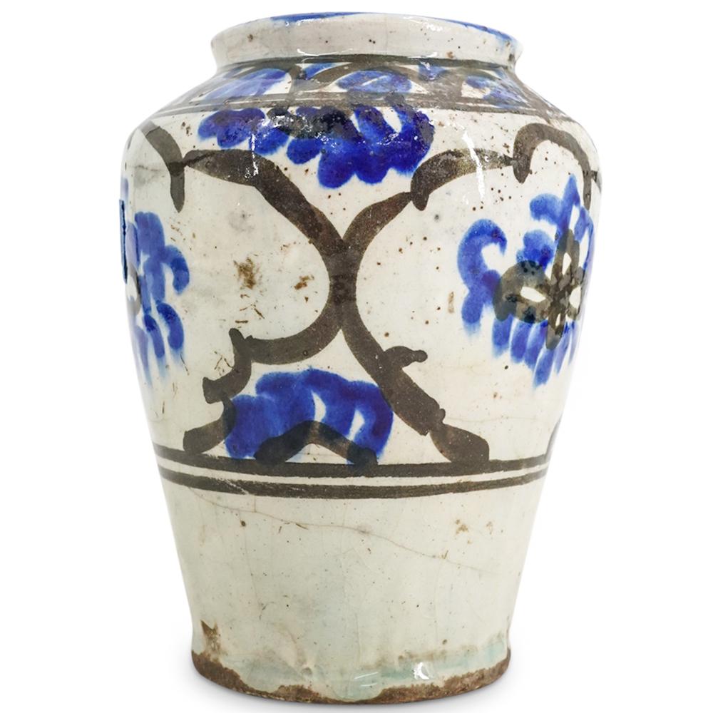 Antique Persian Hand Painted Pottery Vase (1 of 7)