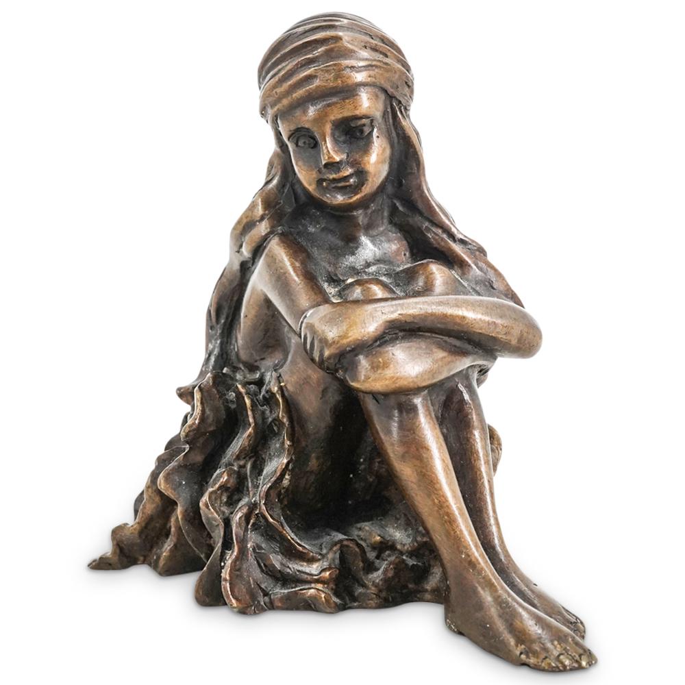 "Girl At The Sea" Figural Bronze Sculpture (1 of 5)