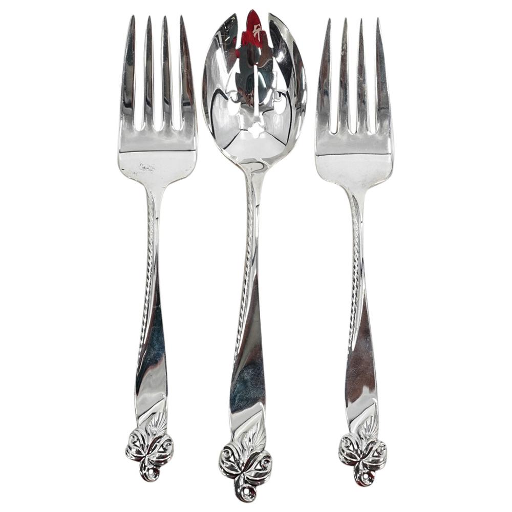 (3 Pc) Wallace Sterling Silver Salad Serving Utensils (1 of 11)