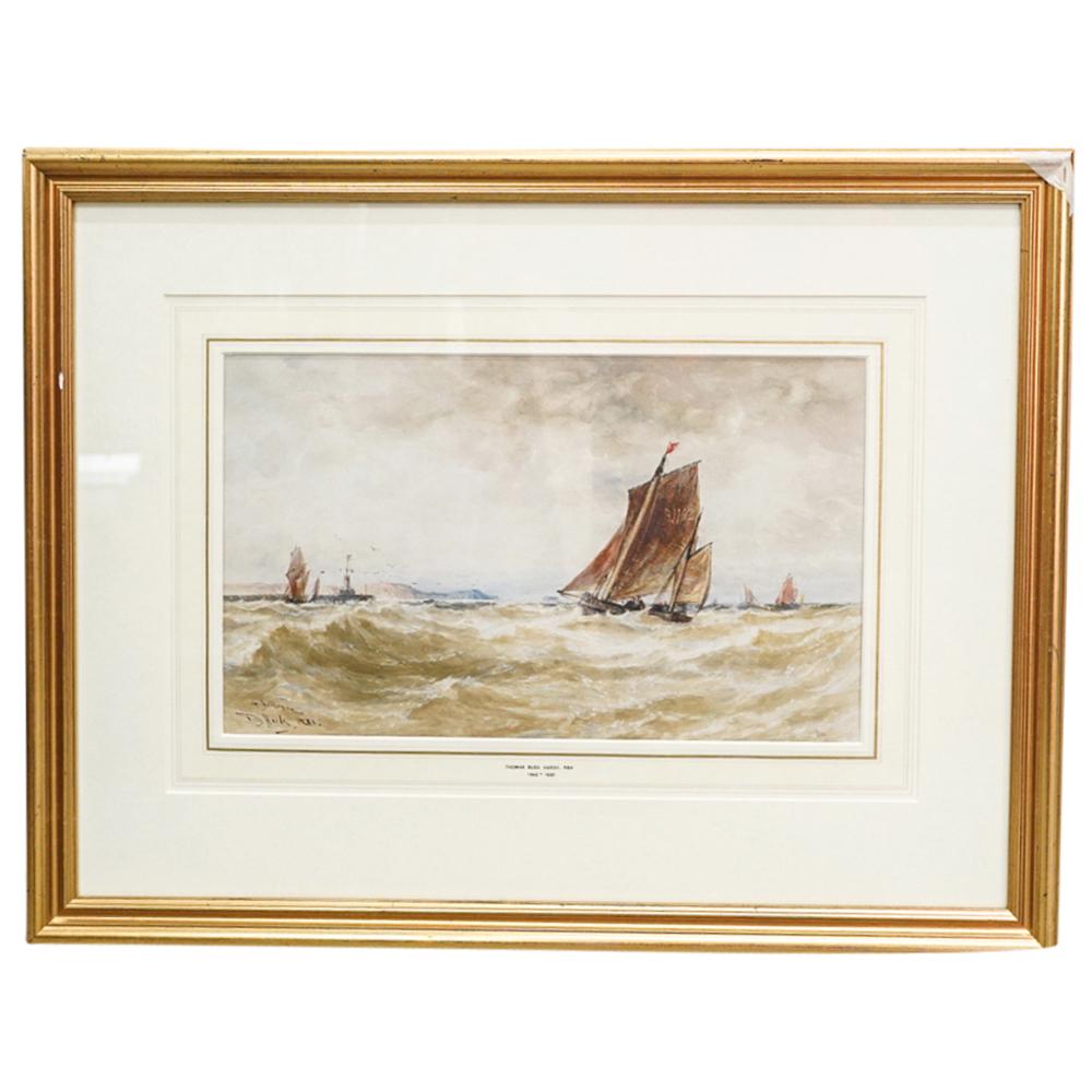 Thomas Bush Hardy (1842-1897) Watercolor Seascape Painting (1 of 6)