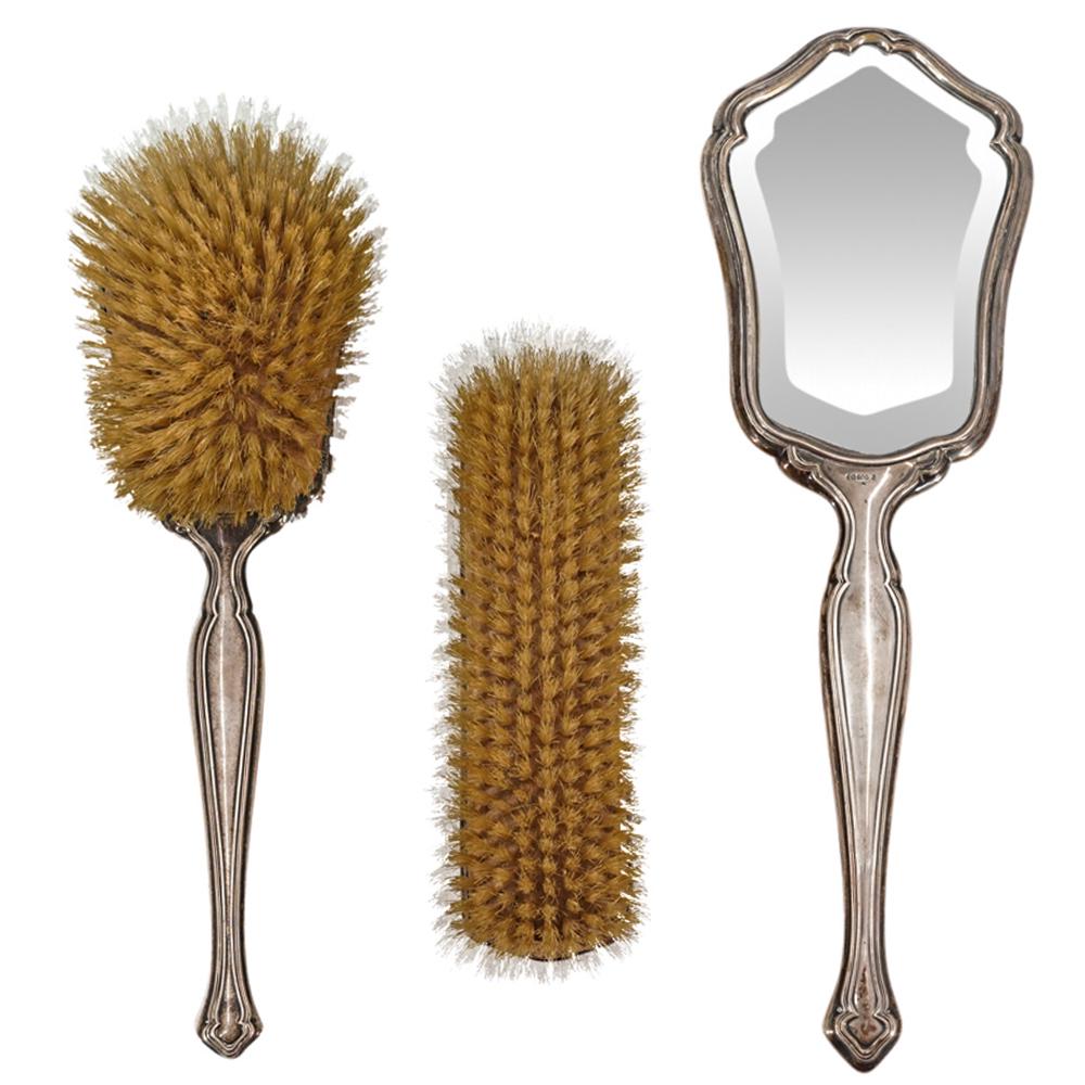 (3 Pc) Antique German 800 Silver Vanity Set (1 of 14)