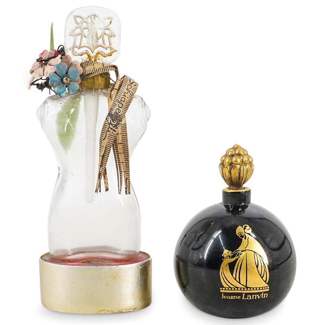 (2 Pc) Vintage Lanvin & Schiaparelli Empty Perfume Bottles Set (1 of 6)