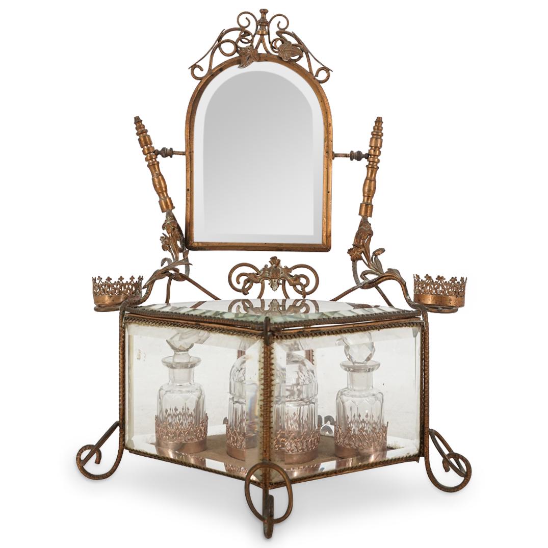 Antique French Bronze And Glass Vanity Set (1 of 7)
