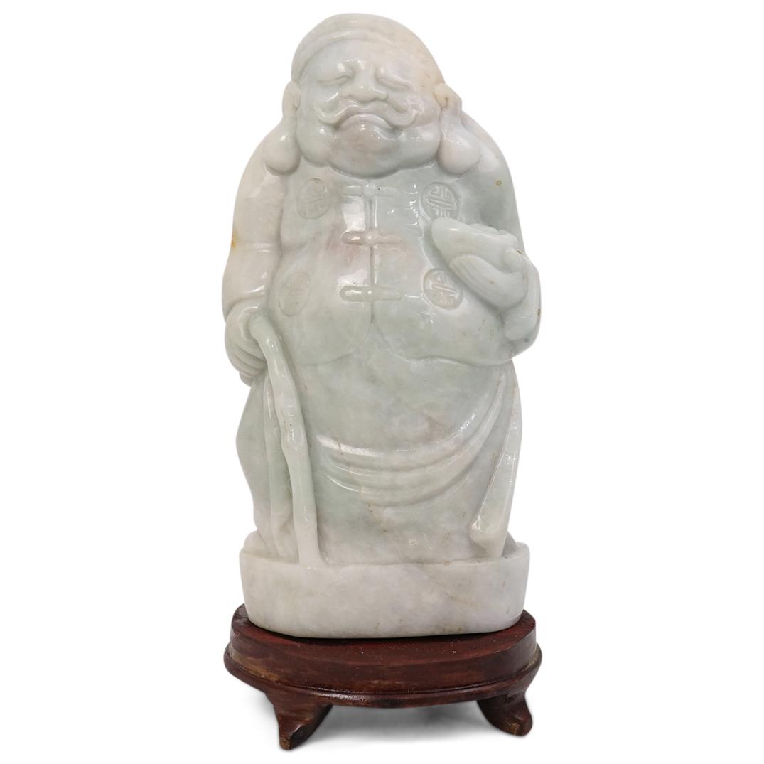 Chinese Carved Jadeite Elder Figure (1 of 3)
