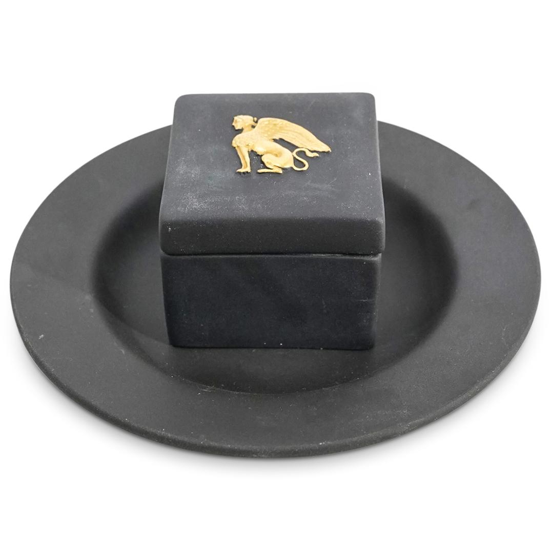 (2 Pc) Wedgwood Egyptian Collection Basalt Box, Dish (1 of 10)