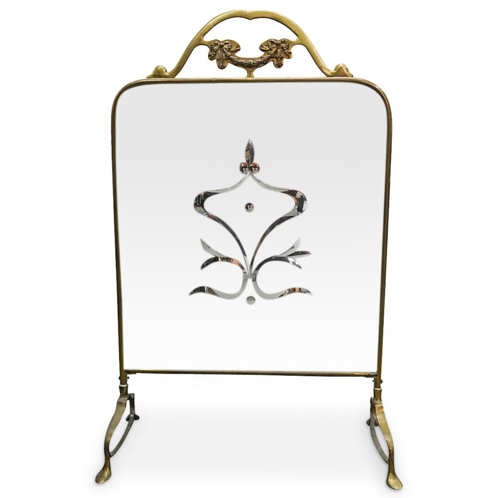 Vintage Italian Cut Glass Mirror In Bronze Frame (1 of 6)