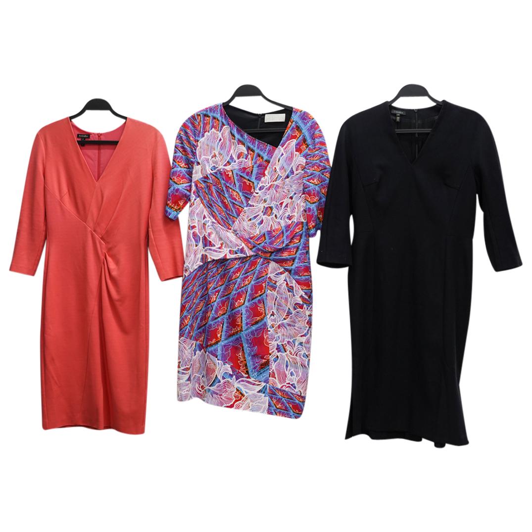 (3 Pc) Vintage Peter Pilotto & Escada Dresses Grouping Set: DESCRIPTION: (3 Pc) Vintage Peter Pilotto and Escada assorted dresses grouping set. This set includes the following three (3) dresses: one (1) Peter Pilotto print viscose and elastane short sleeved dr