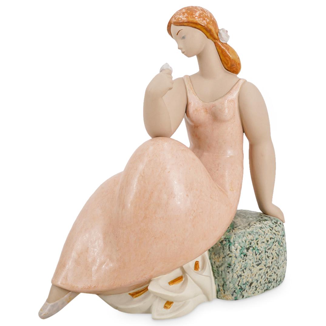 Lladro "Lady W/ Lilies II" Porcelain Figural Sculpture (1 of 11)