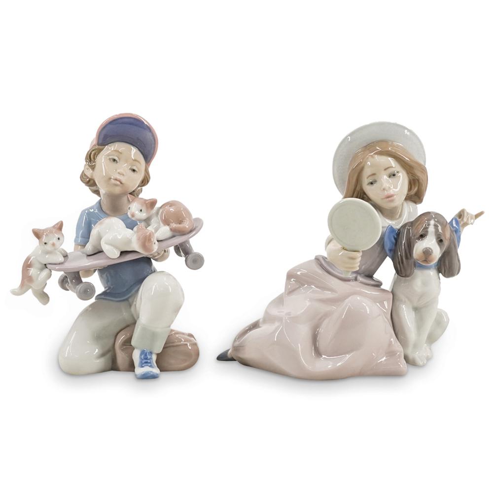 (2 Pc) Lladro Porcelain Figurines Grouping Set (1 of 15)