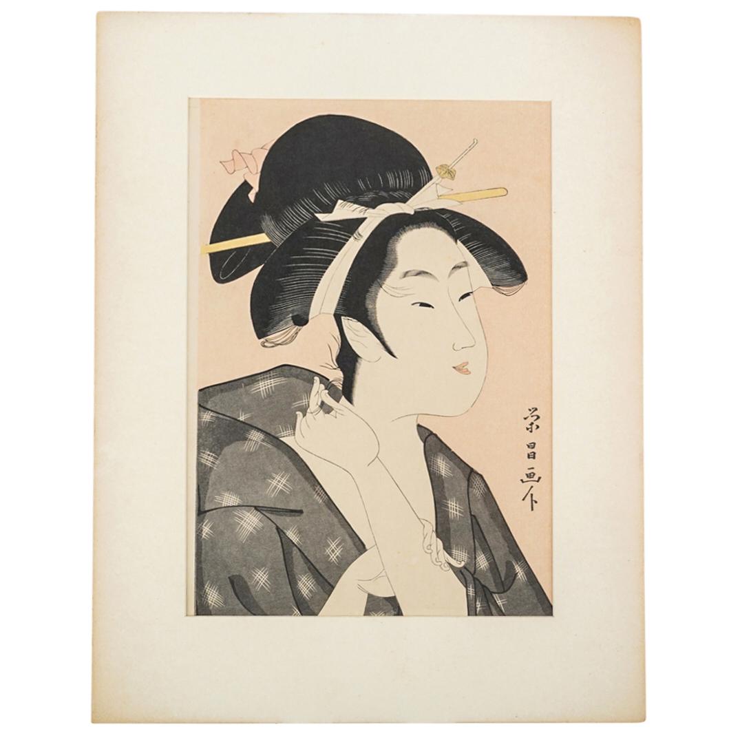 Chokosai Eisho Japanese Ukiyo-e Okubi-e Woodblock Print (1 of 6)