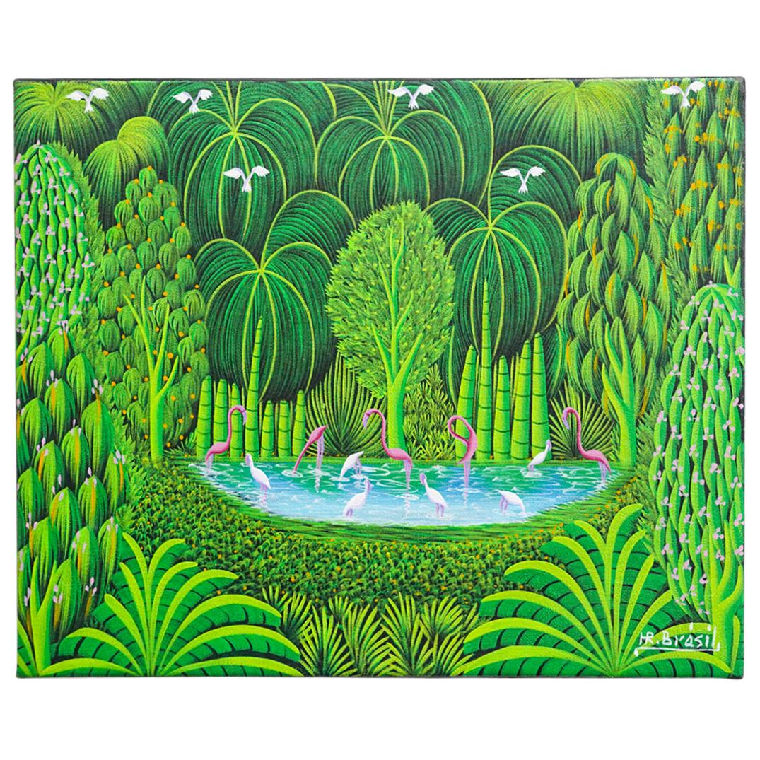 Henri Robert Bresil (Haiti, 1952) Acrylic Painting (1 of 9)