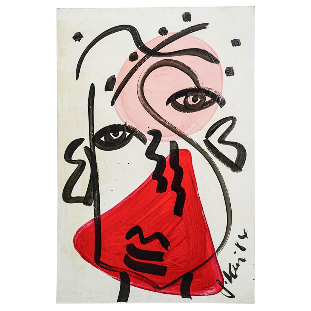 Peter Keil (Germany, 1942) Abstract Portrait On Board (1 of 6)