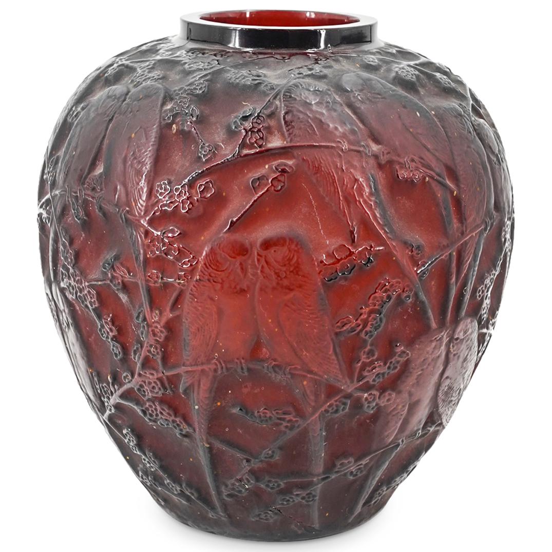 Rene Lalique (French 1860-1945) Perruches Vase, No. 876 (1 of 10)