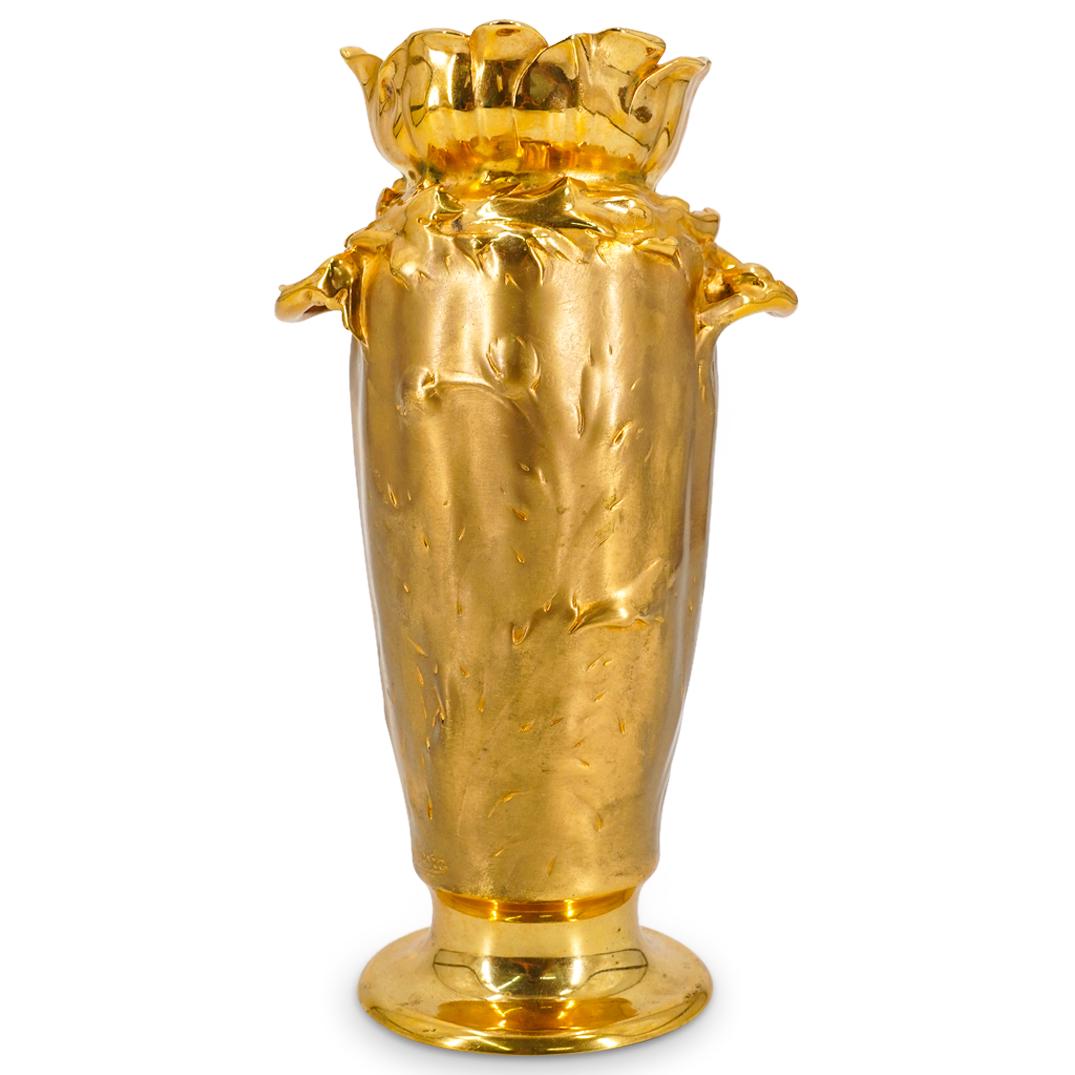 Eugene Lelievre (French, 1856-1945) Art Nouveau Gilt Bronze Vase (1 of 5)