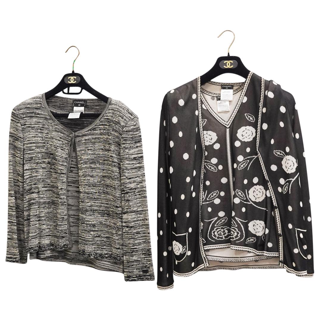 (4 Pc) Chanel Patterned Cardigans W/ Tank Tops (1 of 12)