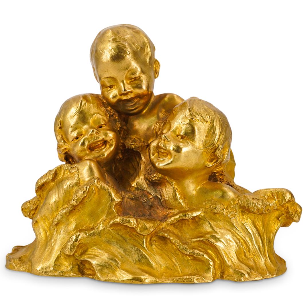 Charles Monginot (1872-1962) Gilt Bronze Children Grouping (1 of 6)