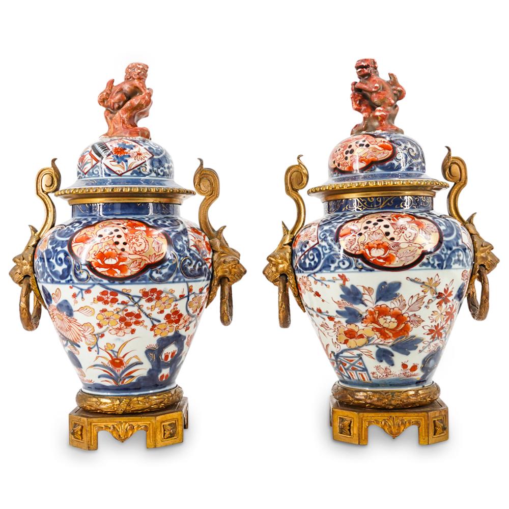 Antique Japonisme Imari Style Porcelain And Bronze Urns (1 of 13)