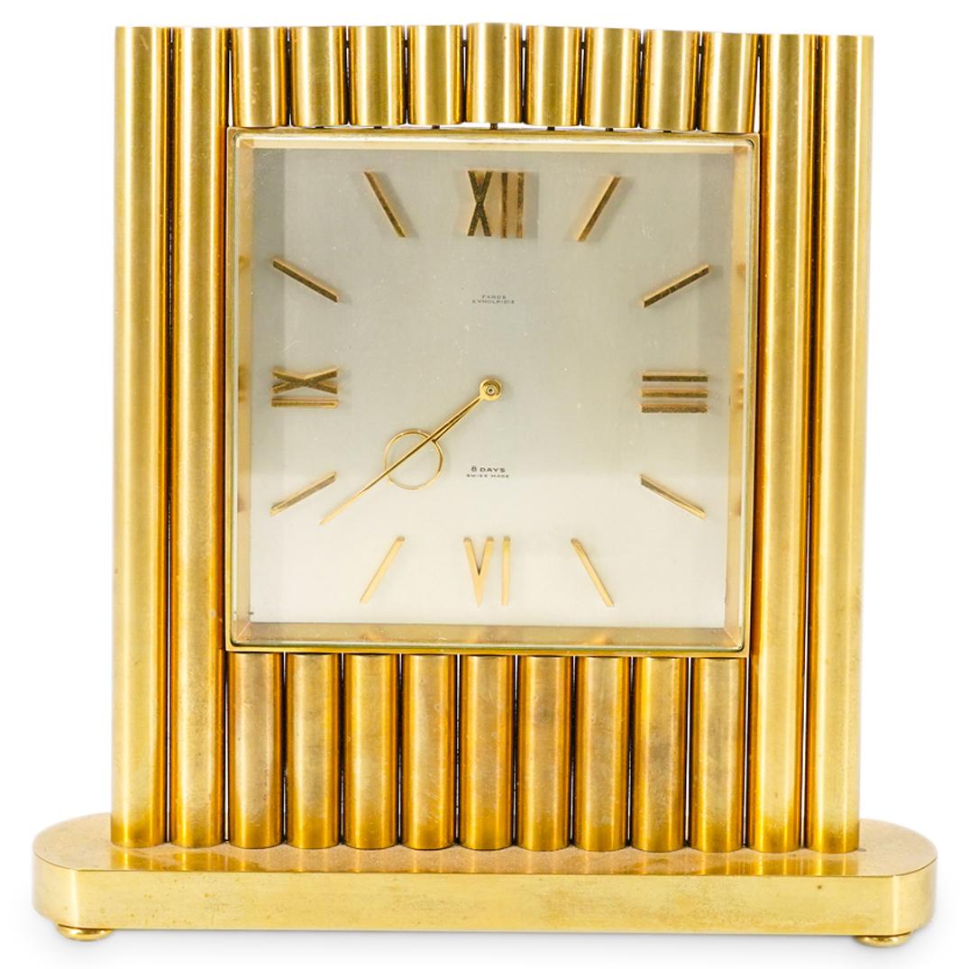 Vintage Favros Solid Brass Desk Clock (1 of 5)