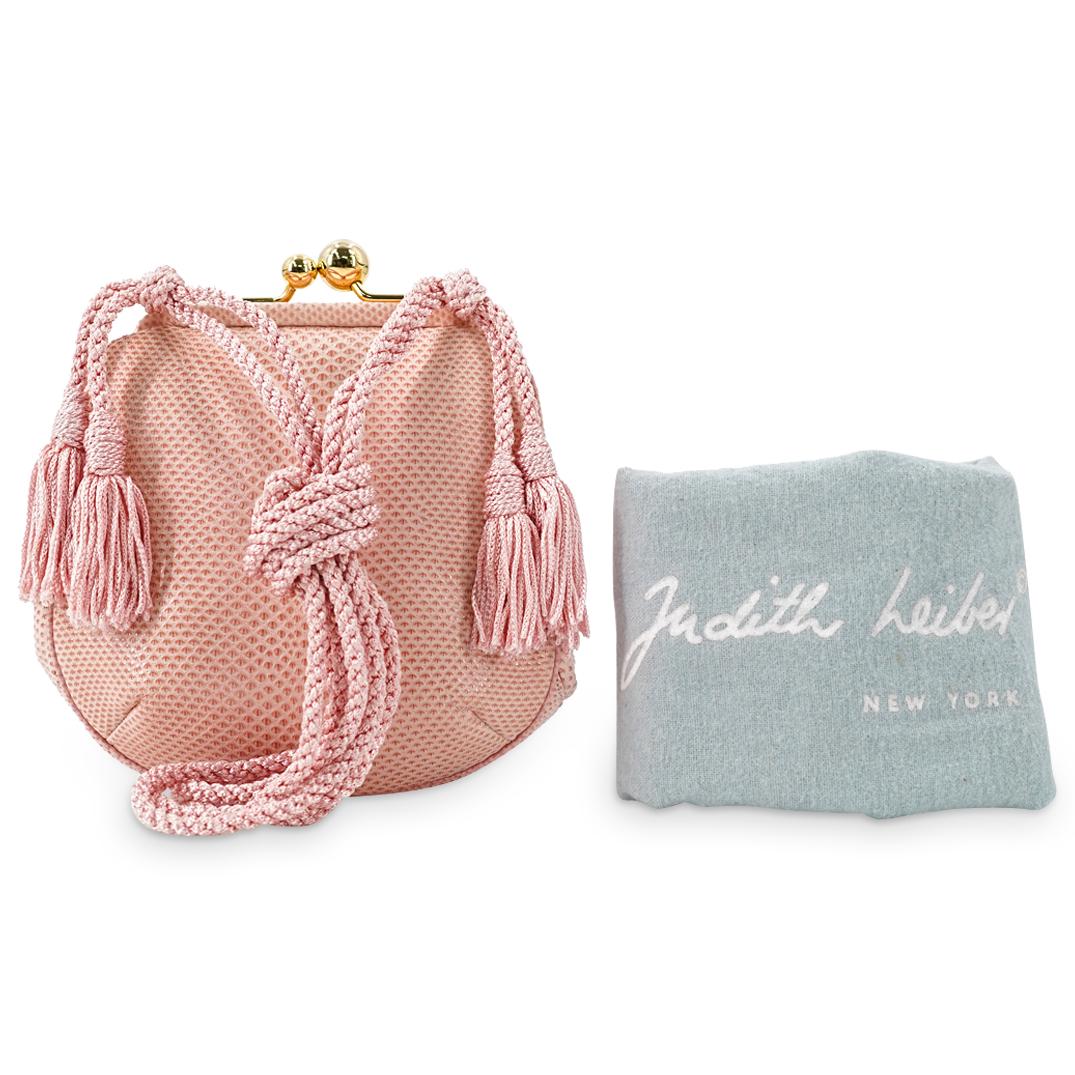Judith Leiber Pink Snake Leather Purse W/ Accessories (1 of 7)