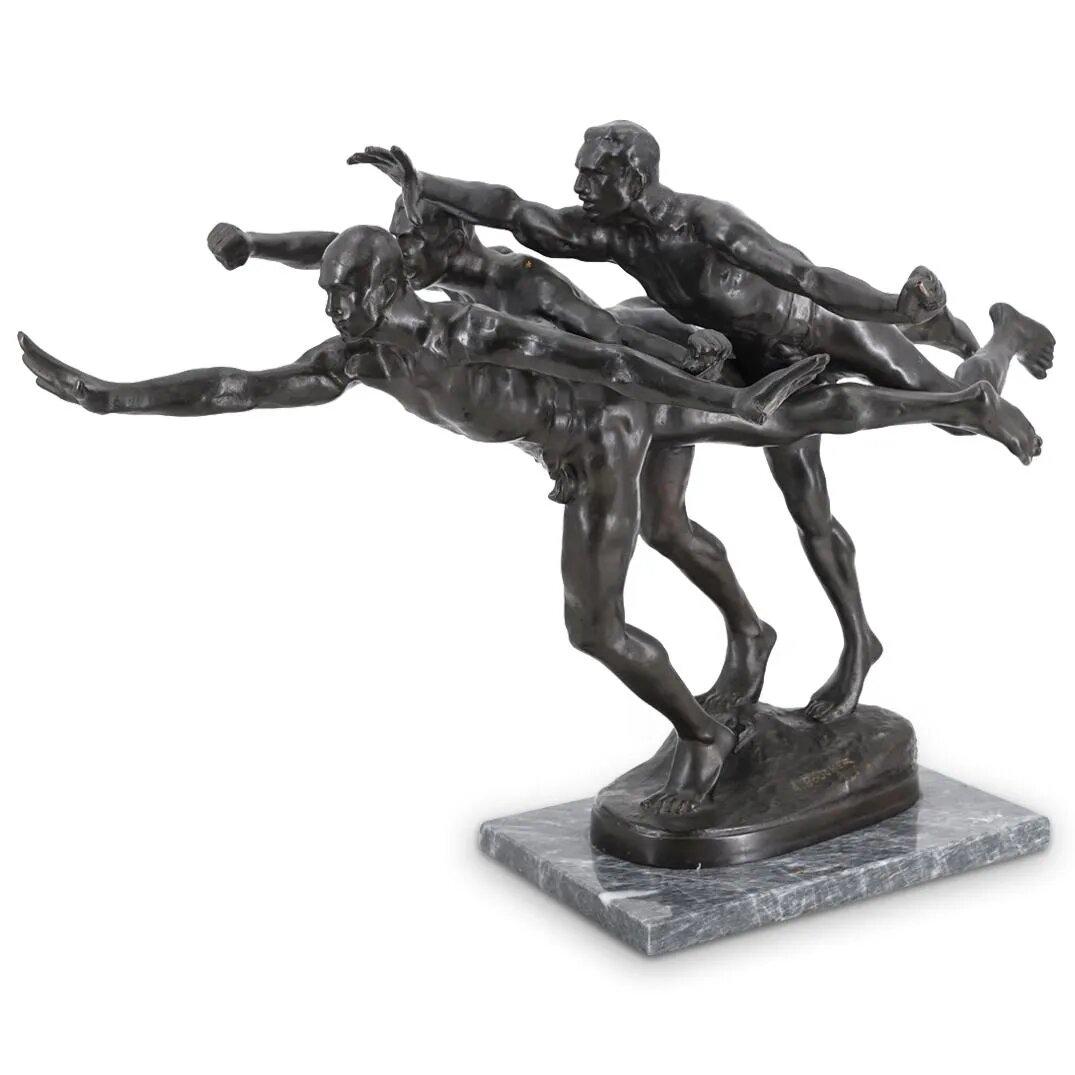 Alfred Boucher (French, 1850-1934) "Au But" Figural Bronze Sculpture (1 of 4)