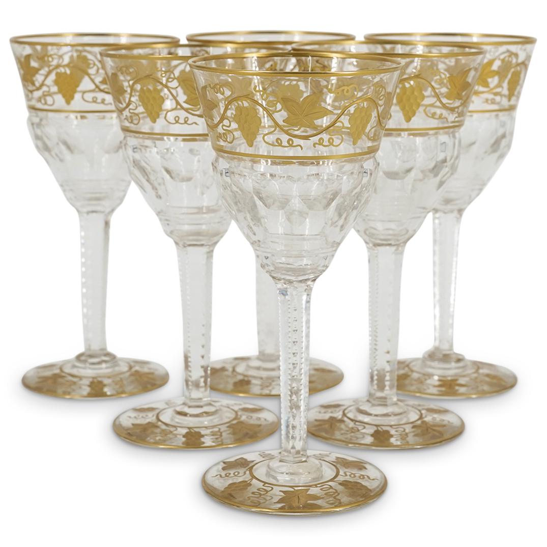 (6 Pc) Val St. Lambert Pampre D'Or Cordial Glass Stemware (1 of 6)