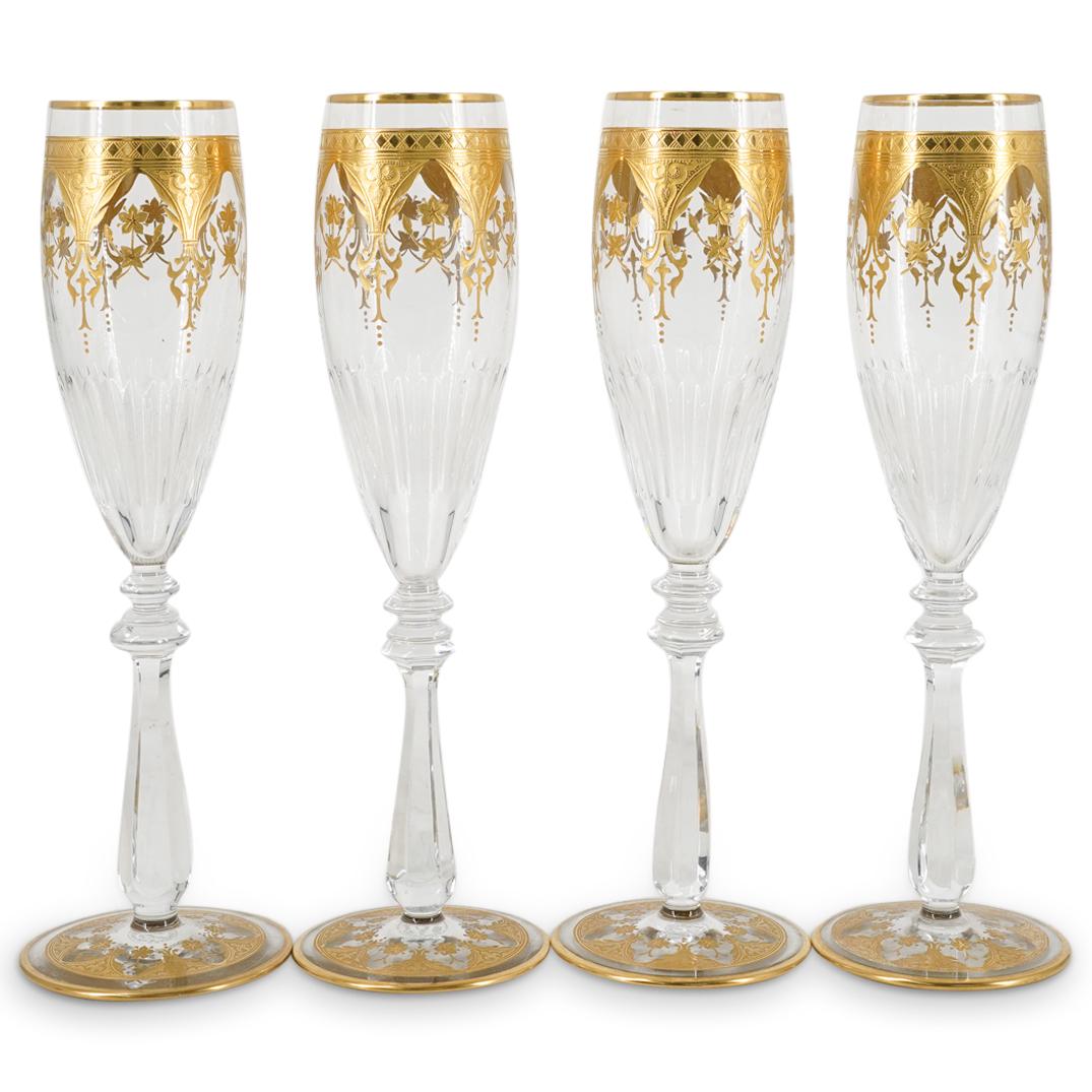 (4Pc) Baccarat Prestige Crystal Champagne Flutes (1 of 3)