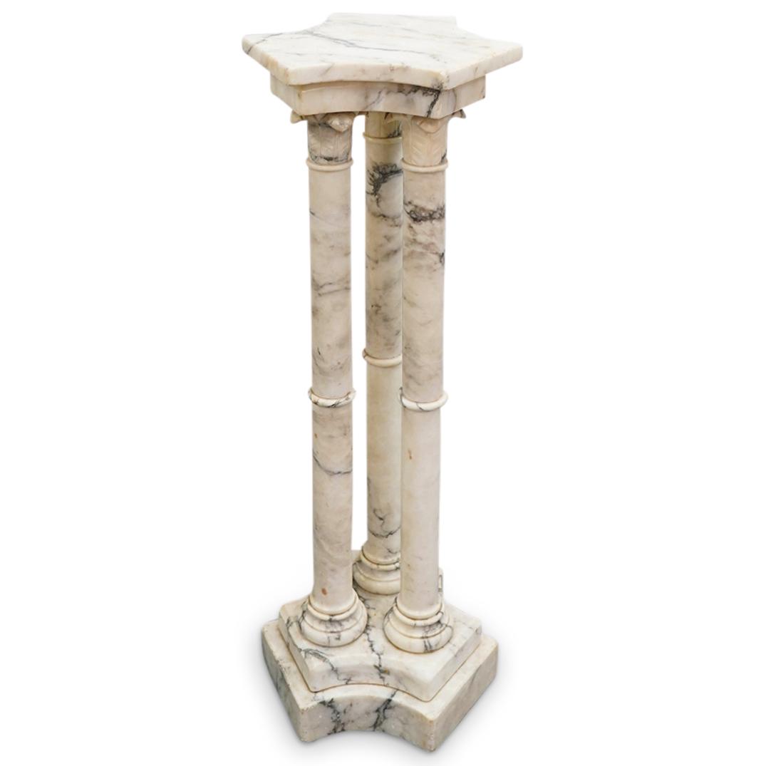 Italian White Marble Three Column Pedestal (1 of 8)