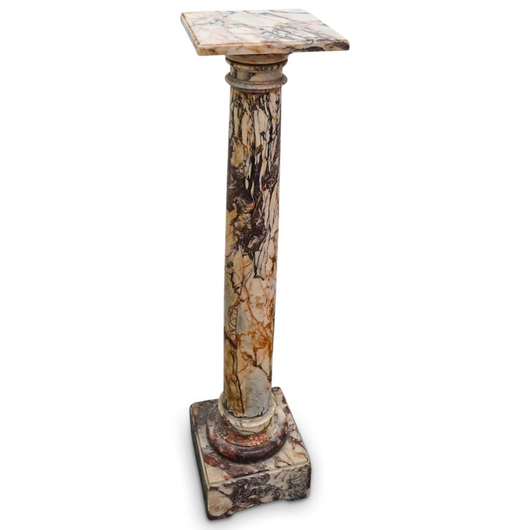 Antique White & Red Marble Pedestal (1 of 10)