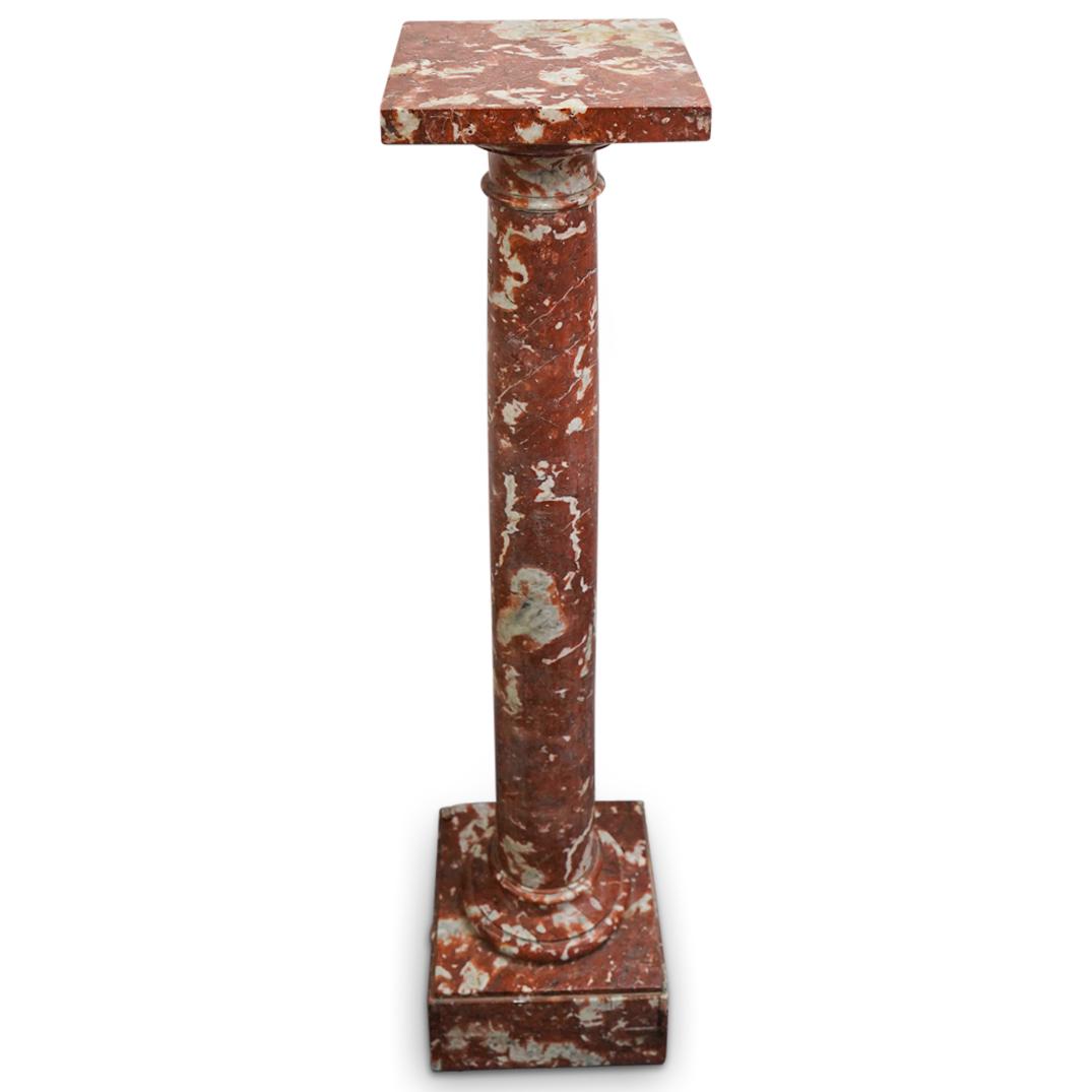 Red & White Marble Pedestal (1 of 10)