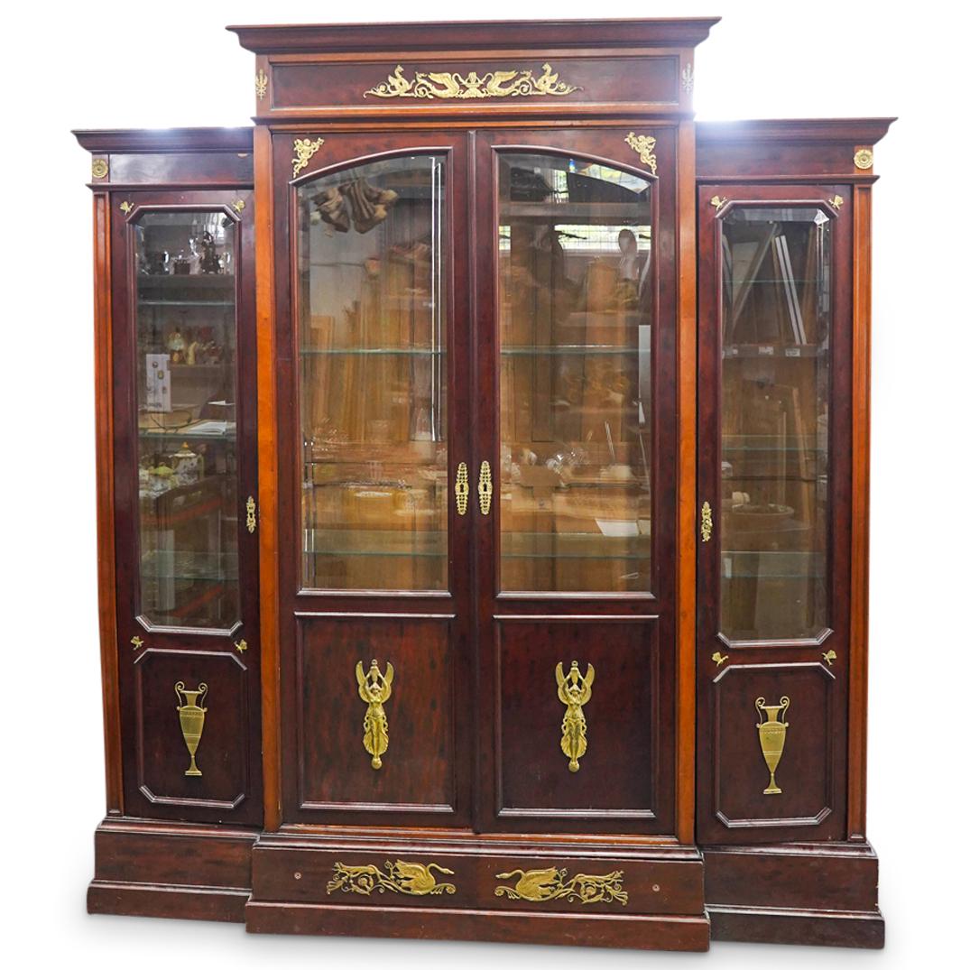 French Empire Style Mahogany Breakfront Cabinet (1 of 16)