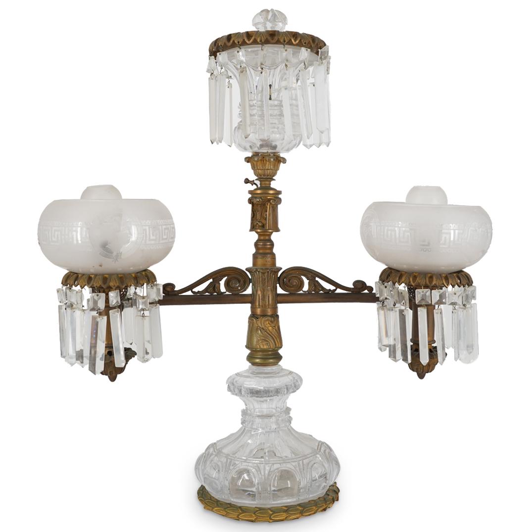 Antique French Bronze And Crystal Luster Candelabra (1 of 7)