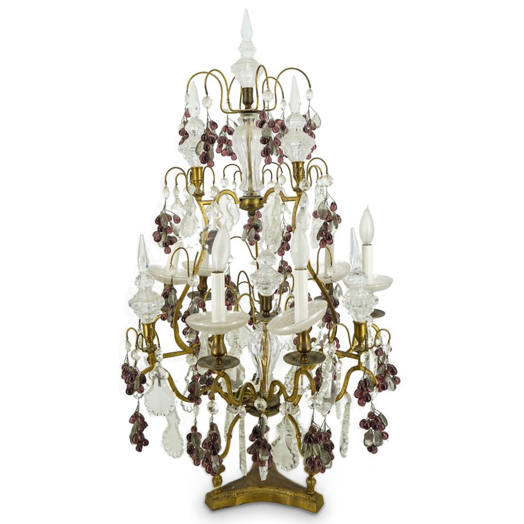 Magnificent Antique Baccarat Grape Cluster Hanging Crystal Lamp (1 of 8)
