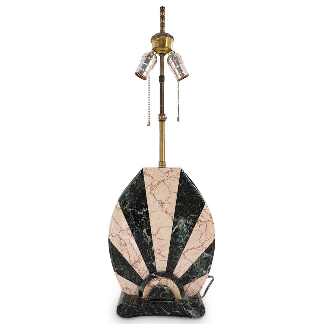 French Art Deco Marble And Bronze Table Lamp (1 of 6)