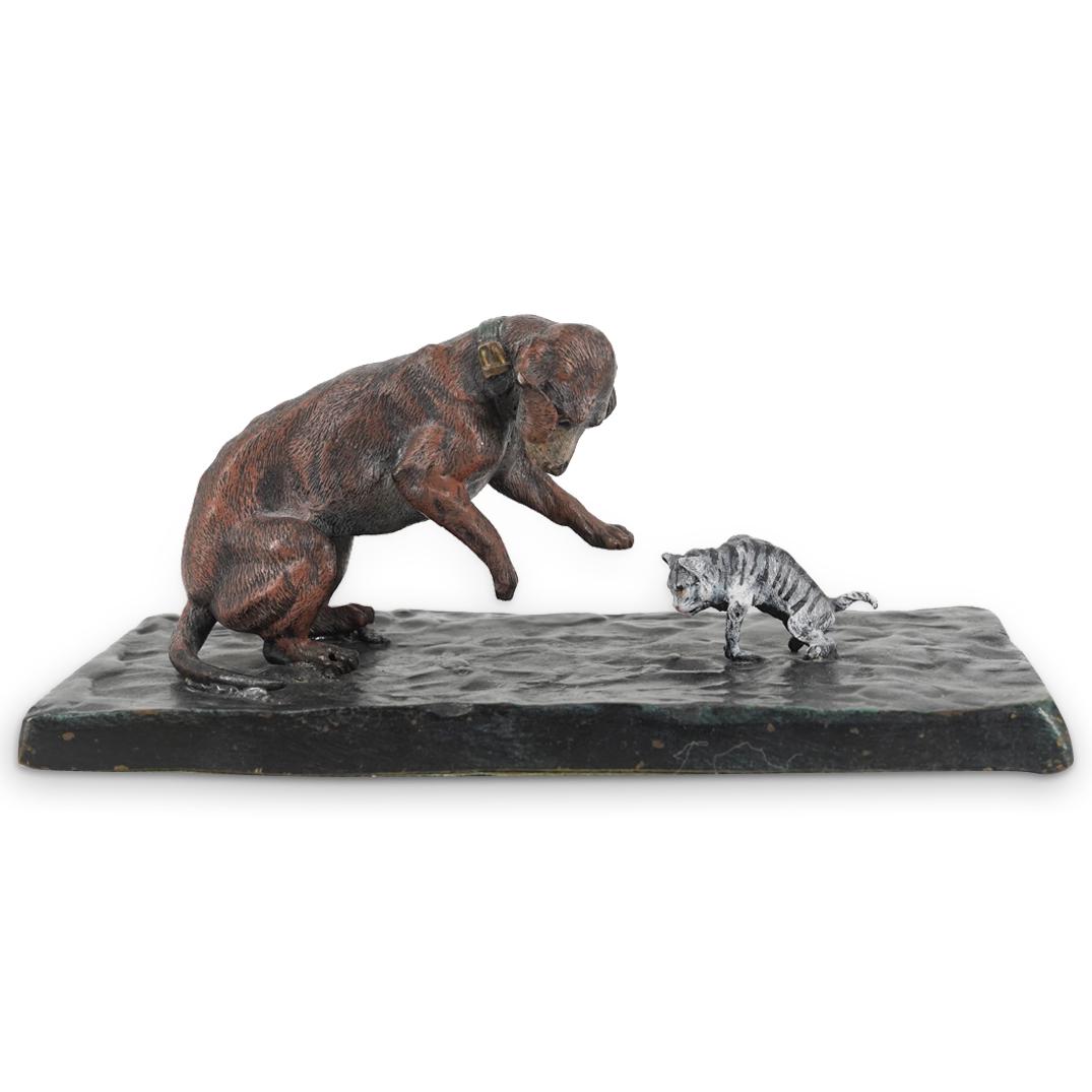 Antique Austrian Cold Painted Dog And Cat Grouping (1 of 4)