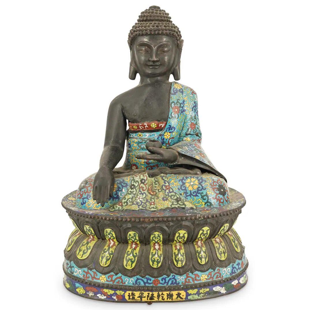 Cloisonne Bronze Buddha Sculpture (1 of 5)
