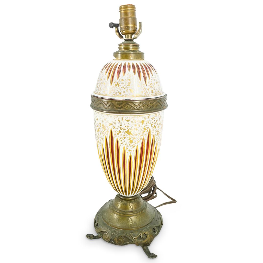 Antique Moser Glass Table Lamp (1 of 4)