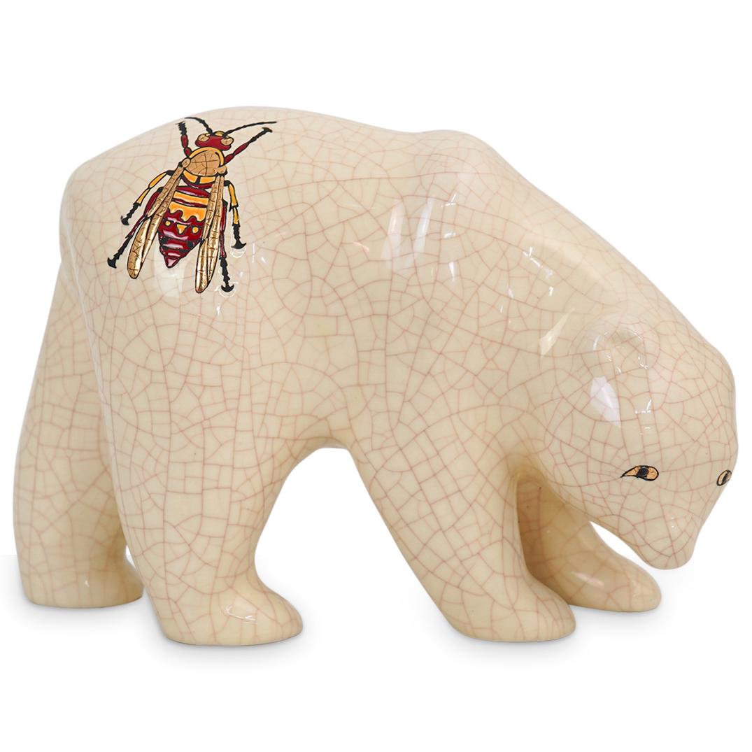 Emaux de Longwy Porcelain Polar Bear (1 of 4)