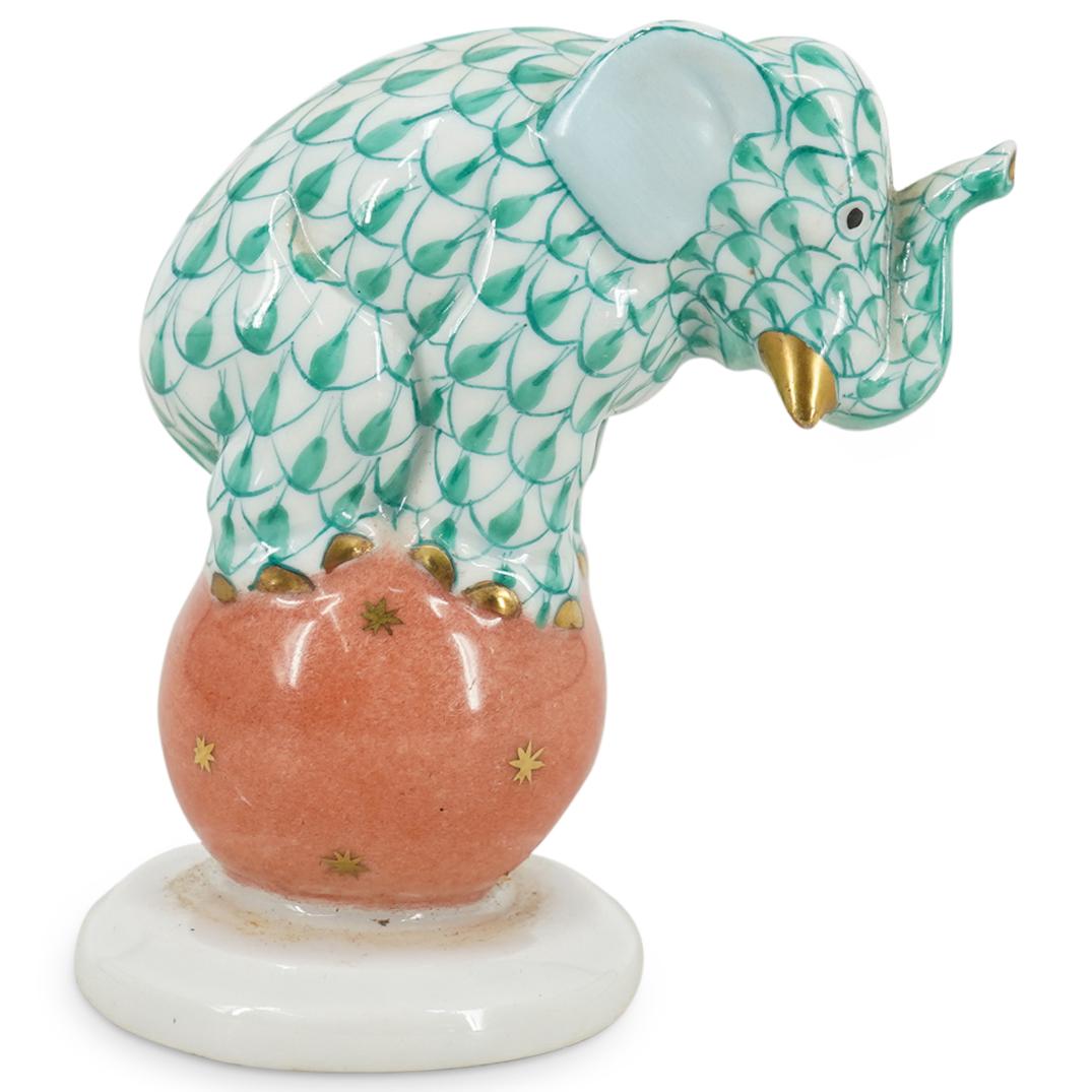 Herend Porcelain Green Fishnet Elephant Figurine (1 of 5)