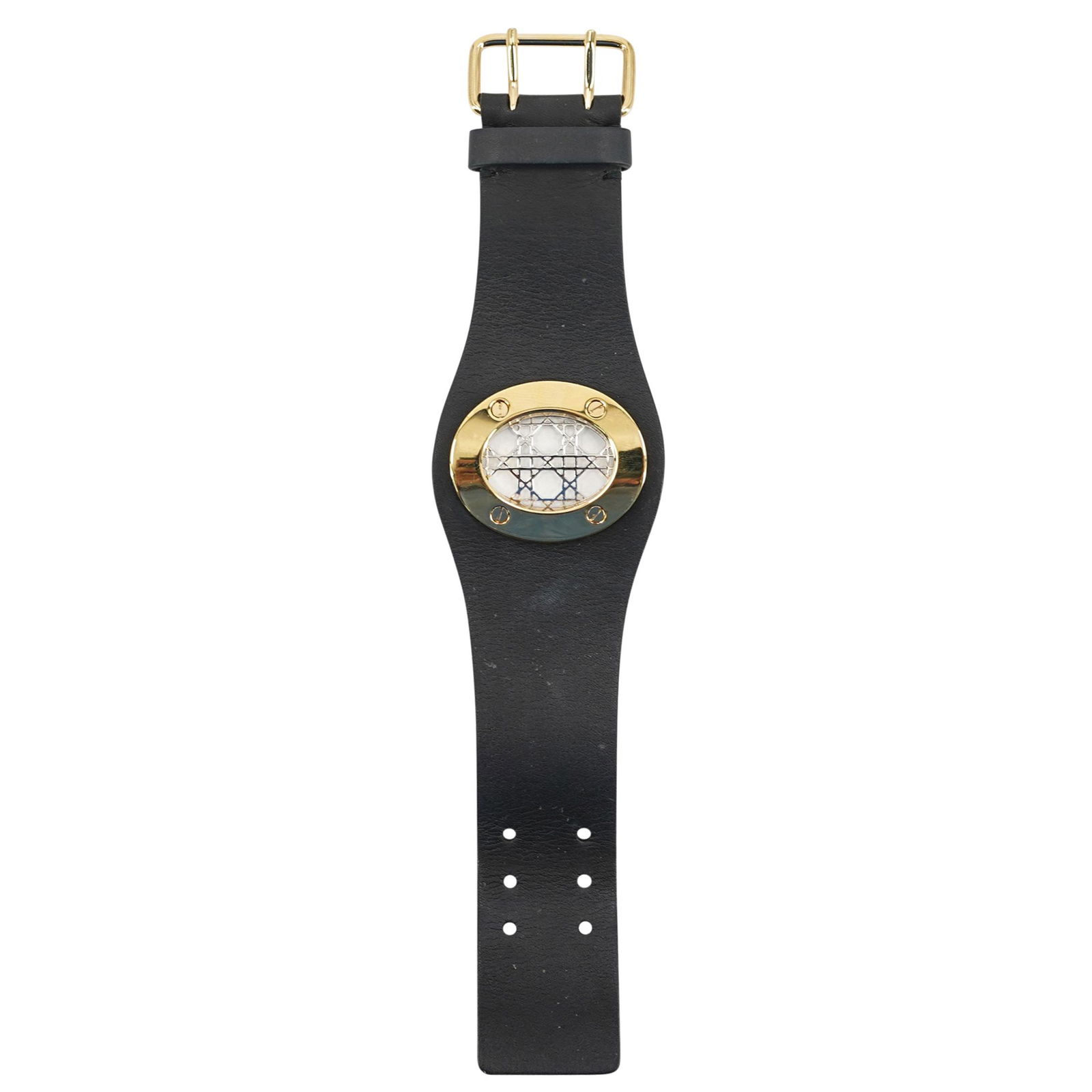 Christian Dior Leather and Gold Tone Bracelet (1 of 8)