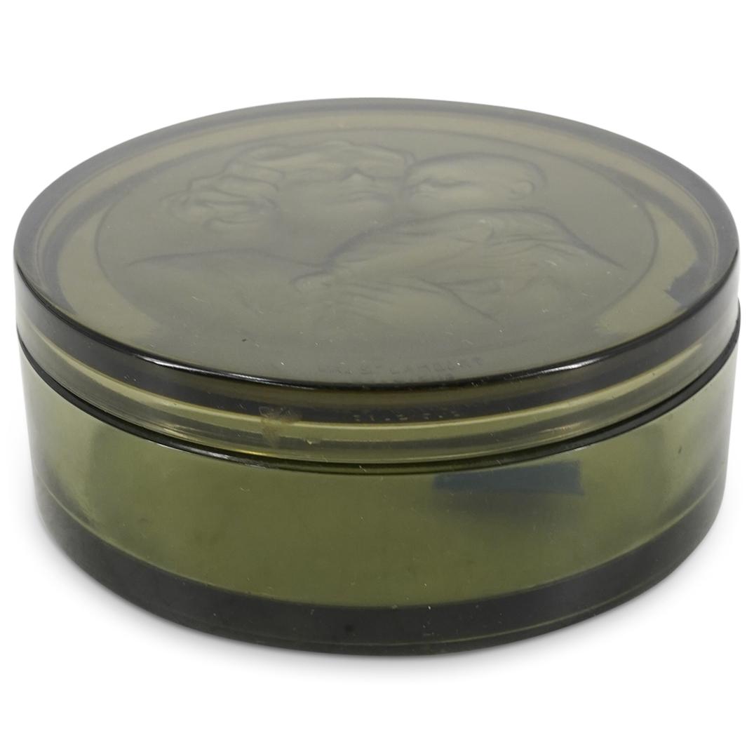 Val. St Lambert Green Crystal Intaglio Box (1 of 5)