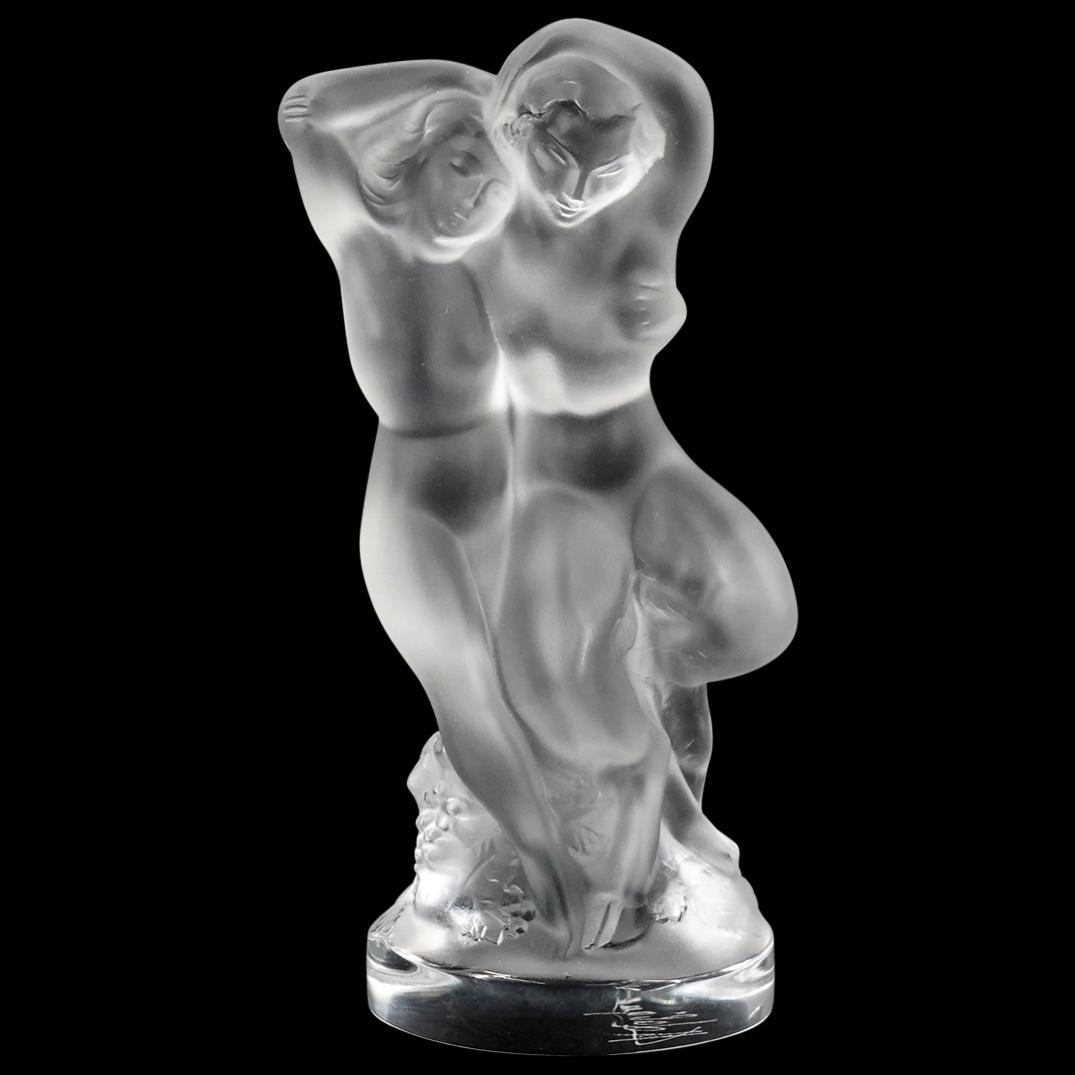 Lalique Marie Claude Signed Faun Crystal Glass Statuette In Box (1 of 4)