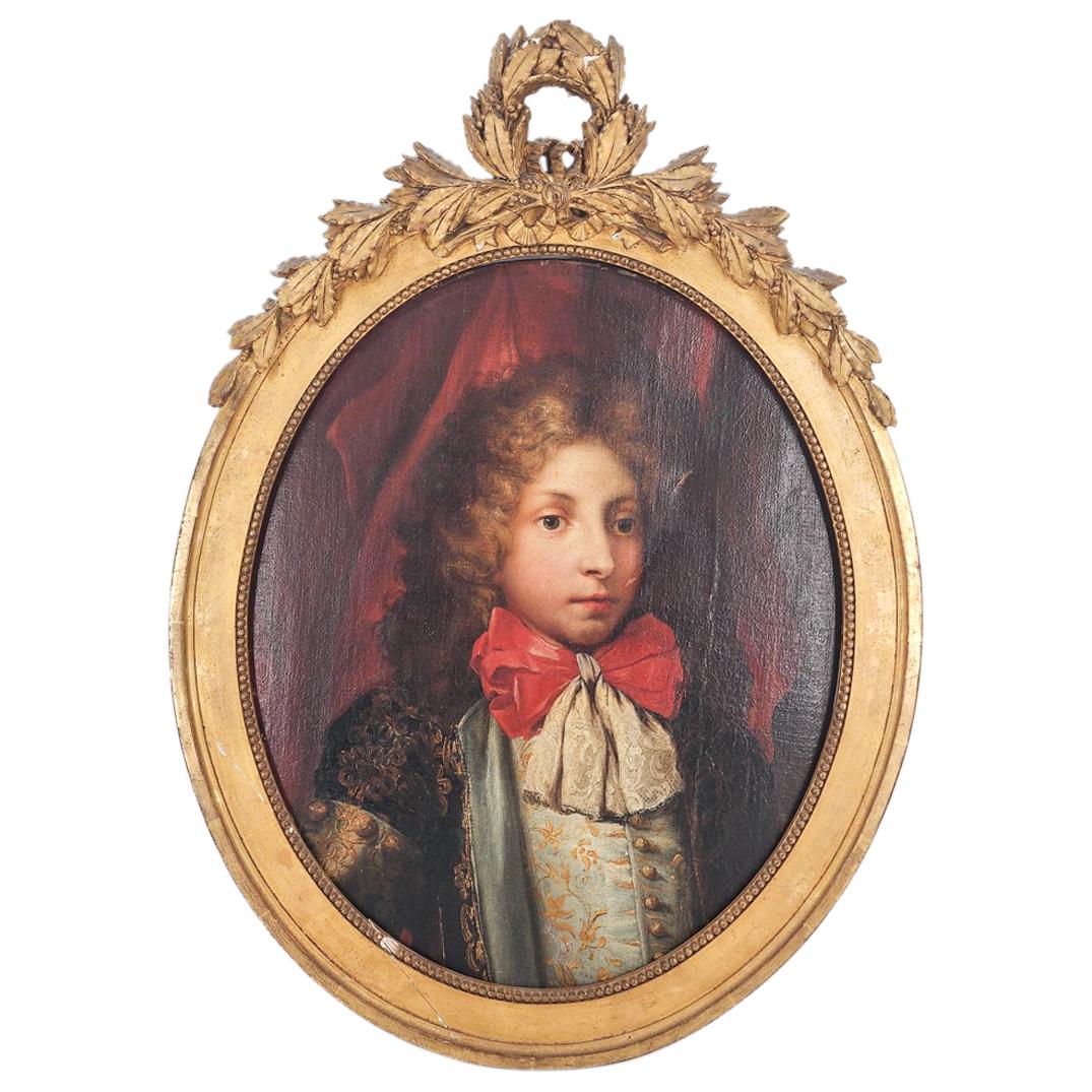 (French School) 18th C. Portrait of Dauphin Oil Painting (1 of 4)