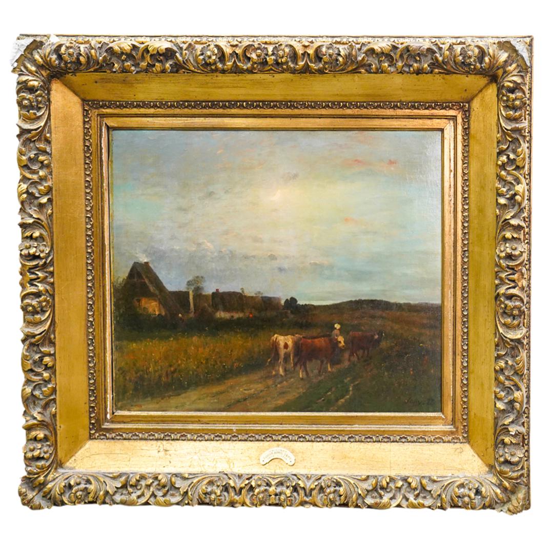 Louis Aime Japy (French. 1814-1916) "Twilight" Oil Painting (1 of 13)