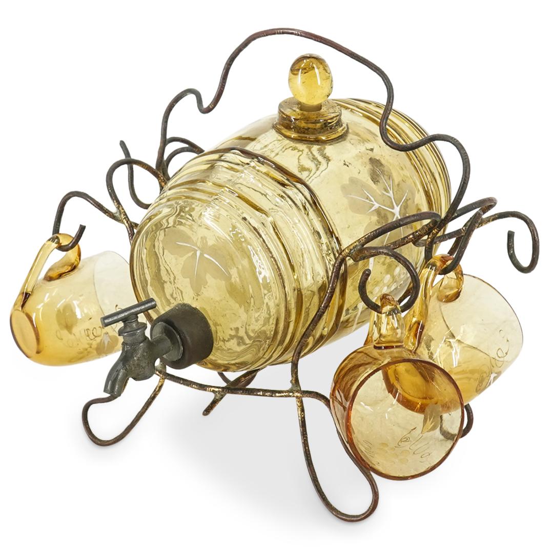 Bohemian Etched Glass Liquour Set (1 of 5)