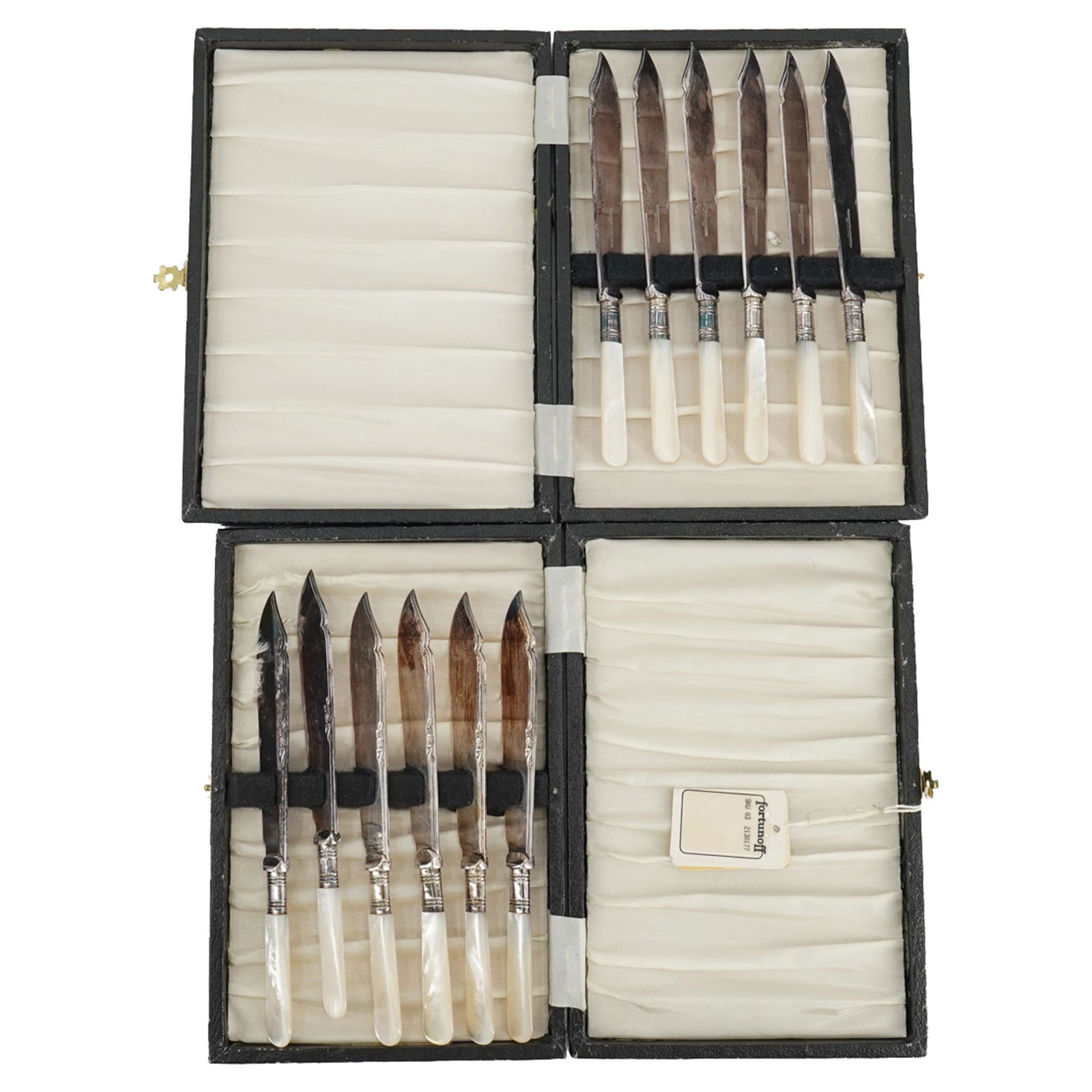 (12 Pc) Sheffield Silver Plate & Mother-Of-Pearl Knives (1 of 4)