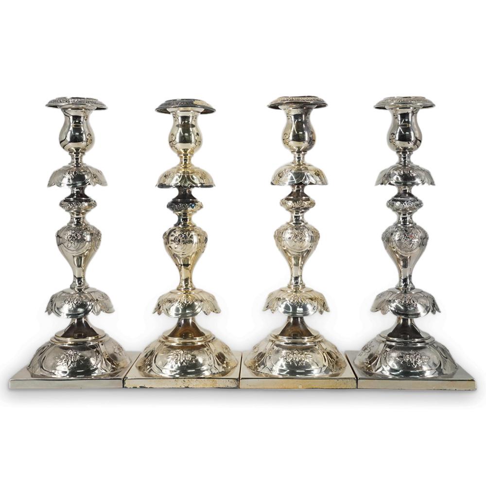 (4 Pc) Norblin And Co Warsaw Silver Plated Candlesticks (1 of 11)